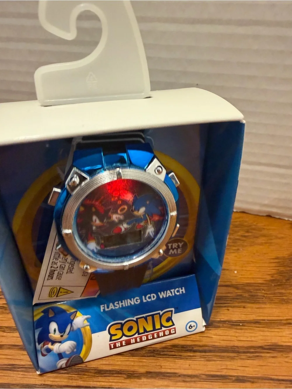 Blue Sonic-Themed Kids Flashing LCD Watch Great gift.